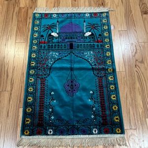 Teal turkish prayer rug